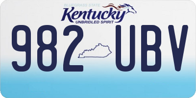 KY license plate 982UBV