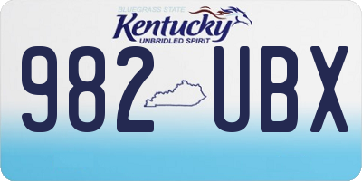 KY license plate 982UBX