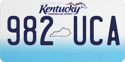 KY license plate 982UCA