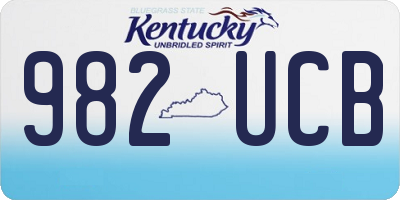 KY license plate 982UCB