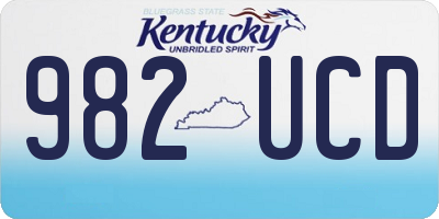 KY license plate 982UCD