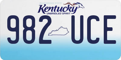 KY license plate 982UCE