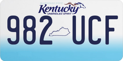 KY license plate 982UCF