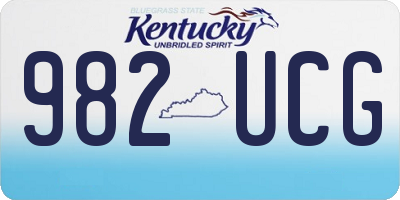 KY license plate 982UCG