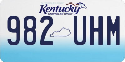 KY license plate 982UHM