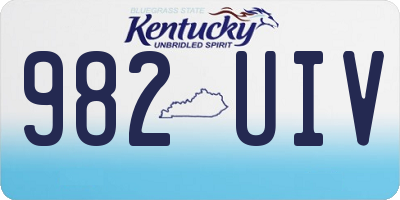 KY license plate 982UIV