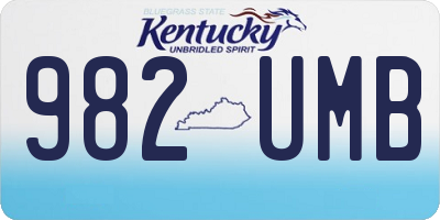 KY license plate 982UMB