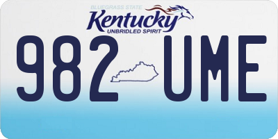 KY license plate 982UME
