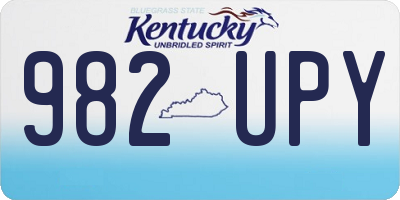 KY license plate 982UPY
