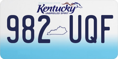 KY license plate 982UQF