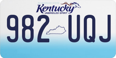 KY license plate 982UQJ