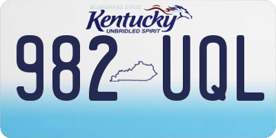 KY license plate 982UQL