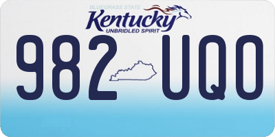 KY license plate 982UQO