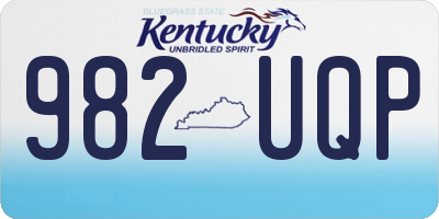 KY license plate 982UQP
