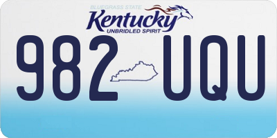 KY license plate 982UQU