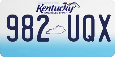 KY license plate 982UQX