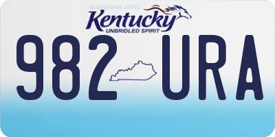KY license plate 982URA