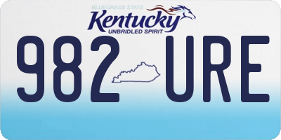 KY license plate 982URE