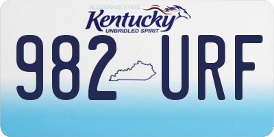 KY license plate 982URF