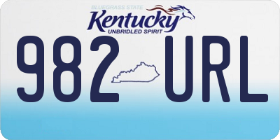 KY license plate 982URL