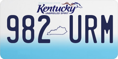 KY license plate 982URM