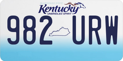 KY license plate 982URW