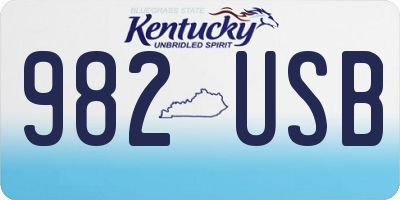 KY license plate 982USB