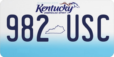KY license plate 982USC
