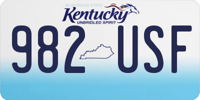 KY license plate 982USF