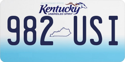 KY license plate 982USI