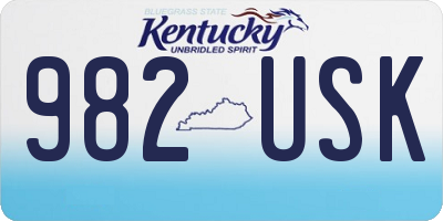 KY license plate 982USK