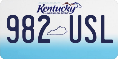 KY license plate 982USL