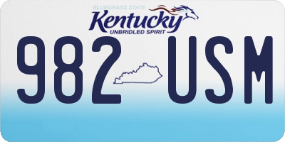KY license plate 982USM