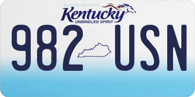 KY license plate 982USN