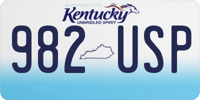 KY license plate 982USP
