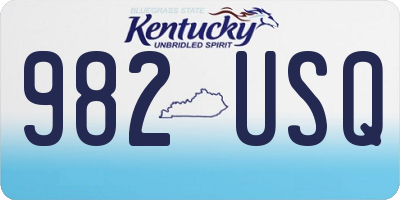 KY license plate 982USQ