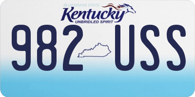KY license plate 982USS