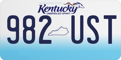 KY license plate 982UST