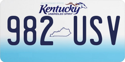KY license plate 982USV
