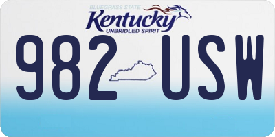 KY license plate 982USW
