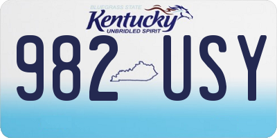 KY license plate 982USY
