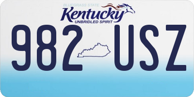 KY license plate 982USZ