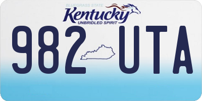 KY license plate 982UTA
