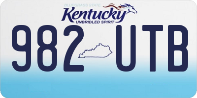 KY license plate 982UTB