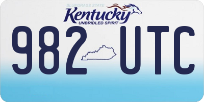 KY license plate 982UTC