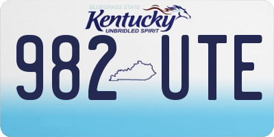 KY license plate 982UTE