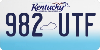 KY license plate 982UTF