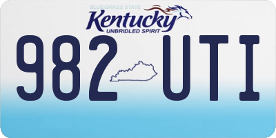 KY license plate 982UTI