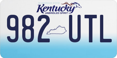 KY license plate 982UTL