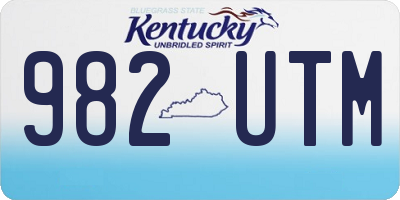 KY license plate 982UTM